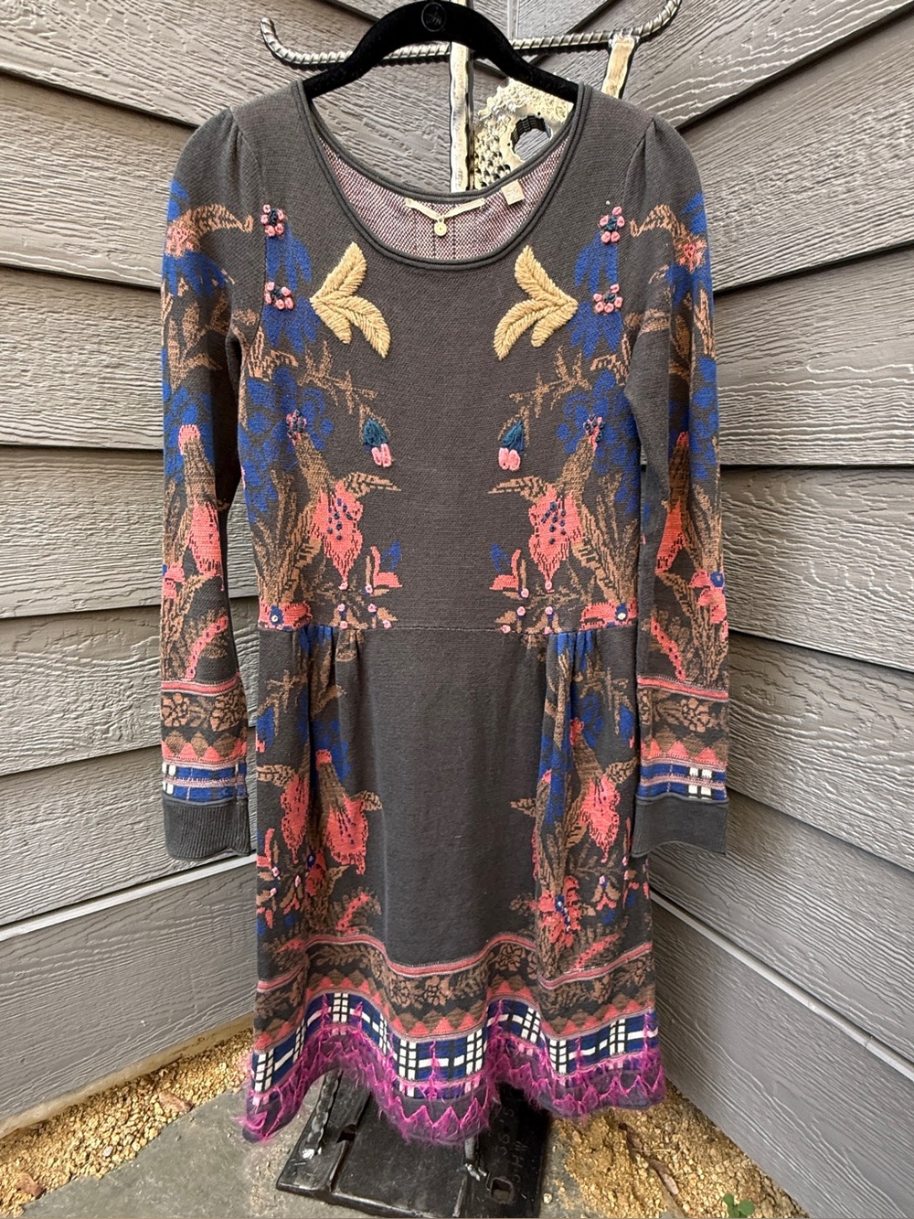 Anthropologie knitted & knotted long sleeve sweater dress, XS